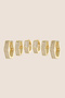 Gold Color Zircon Stone Hexagonal 6-Piece Hoop Earring Set