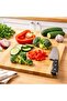 2Pack Bamboo Wood Cutting Chopping Set Serving Board with Stainless Steel Handle Suitable for Meat, Vegetables and Cheese-2 Size - 3