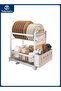 2 Tier Dish Racks for Kitchen Counter, Dish Drainer with Cutlery Holder, Dish Drainer for Kitchen Sink, Large Drying Rack for Dishes (White)