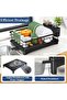 Dish Drying Rack - Stainless Steel Dish Rack for Kitchen Counter, Large-Capacity Dish Drainer with Cutlery Holder, Kitchen Organizer for Dishes, Spoons and Forks, Black - 4