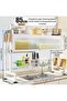 Dish Rack Organizer Stainless Steel with Doors Over Sink Dish Drying Rack Storage Rack - 4