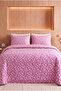 Daisy Patterned Quilted Double Pique Set |   1 Pique Sheet 200X230 Cm, 2 Pillowcases 50X70 cm |   Soft, Cotton Set - 2