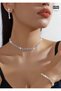 Bridal Wedding Crystal Necklace Earring Set Bride Choker Pendant Jewelry for Women and Girls