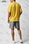 Bklyn Printed Cotton Fabric Unisex T-Shirt-Grey Shorts Set - 4