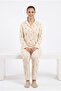 Buttoned front waffle fabric ivy pattern seasonal pajama set - 5