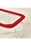 Kitchen Borosilicate Glass Storage Container with Locking Lid - Transparent / Red - 1520 ml - 3