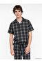 Esvab • Modern & Distinctive Standard Fit Checkered Embroidered Men's Pajama Set - 3