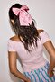 Polka Dot Bow Pink Hair Clip I2618Axns - 2