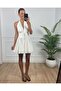 Puglia Ecru Halter Neck Mini Dress