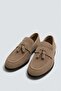 Beige 100% Suede Tassel Shoes