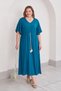 V-Neck Long Draped Viscose Dress