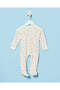 Baby White And Beige Jacquard 2 Pieces Sleepsuit Set - 3
