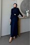 Sandy Lotus Dress Navy Blue