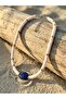 Natural Stone Necklace with Puka Shell & Lapis Lazuli Stone - 2