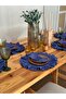 6-Piece Deep Tableware Set / 6 Deep Linen American Service Pieces and 6 Deep Ruffled Pocket Spoon Rests Set - 4
