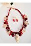 Bohemian Necklace Earrings Ceramic Set of 2