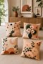Cream Tones Floral Patterned 4-Piece Throw Pillow Cover Set - 2