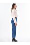 Elastic Waist Pocket Denim Trousers Blue - 5