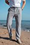 Painted Gray Relaxed Fit Jacquard Men's Trousers with Elastic Waist E6593 - 6