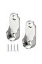 Oval Closet Rod End Flange Bracket, Wardrobe Hanger Pipe Fitting Oval Type, Wardrobe Tube Support Bracket with Screws (Pack Of 2)