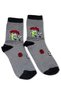 Boy's 11-12 Years Old Football Player Patterned Gray 5-Piece Sock Set - 4