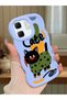 Infinix Hot 50I Compatible Case Camera Protector Blue Silicone Couple Phone Case Cat Pattern
