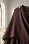 Cape Detailed Belted Hijab Dress 2291-04 Brown - 4
