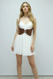 Brown Women's Belt Wide Buckle Leather Corset Belt - 5
