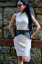 Stylish Leather Women's Corset Belt with Rivet Detail - 3
