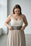 Plus Size Black Women's Belt Thick Corset Style with Staple Detail - 3