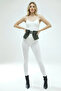 Black Women's Belt with Wide Corset Detail and Double Buckle - 5