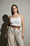 Plus Size Brown Women's Belt Chain Detailed Ring Dress Combination - 8