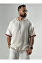 Sleeve Detailed Design Beige Buldan Men's T-Shirt Coc3277 - 3