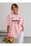 White Oversize Fit Cotton Maldives Floral Print Detailed Relaxed Cut Unisex T-Shirt