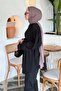 Tie-Detail Hijab Shirt Black - 2