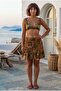 Cinnamon Color Lined Skirt Ruffle Sequin Embroidery Crop Fit Woven Bottom Top Set 30-48 60-65 - 4
