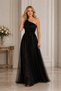 Women's One-Shoulder Glitter Belted Shiny Lined Lycra Flexible Elegant Stylish Black Long Evening Dress - 7