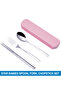 4-Piece Kids School Lunch Combo – 2 Stainless Steel Multi-Compartment Bento Boxes, Reusable Utensil Set & Reusable Ice Pack (Pink & Blue Combo) - 7