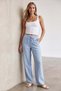 Women's Blue Elastic Waist Crochet Stitched Double Pocket Woven Trousers Alc-X15579 - 2