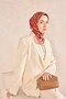 Twill Silk Scarf Royale Shawl Pattern Pink-Red 90 - 5