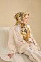 Twill Silk Scarf Art Pattern Cream 90X90 - 4