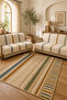 3-Piece Set: 2 Pieces 165X215 cm Sofa Cover + 1 Piece 4m2 160X230 cm Non-Slip Base Digital Printed Carpet - 3