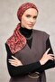 Cotton Polyester Soft Scarf Brown Floral Pattern Non-Slip Textured 90X90 - 3