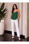 Chain-Strap V-Neck Satin Cami Top - 2