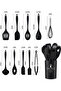 10Pcs Silicone Cooking Tools Set Non-Stick Durable Kitchen Utensils Set Spatula Soup Spoon Shovel Oil Brush with Storage Box