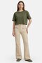 Women Wide Leg Fit Plain Stretchable Jeans, Beige - 5
