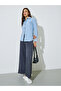 Blue Striped Long Sleeves Double Button Shirt - 2
