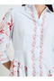 Light Blue Floral Shirt Midi Dress - 4