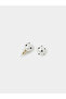 White Pearl Dot Stud Earrings - 3
