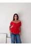 Madonna Collar Ruffle Detailed Blouse – Women's Blouse with Off-Shoulder Ruffle Detail - 2